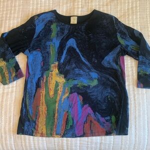 Jess & Jane top, M, EUC, 3/4 sleeves, 100% cotton jersey, like new.